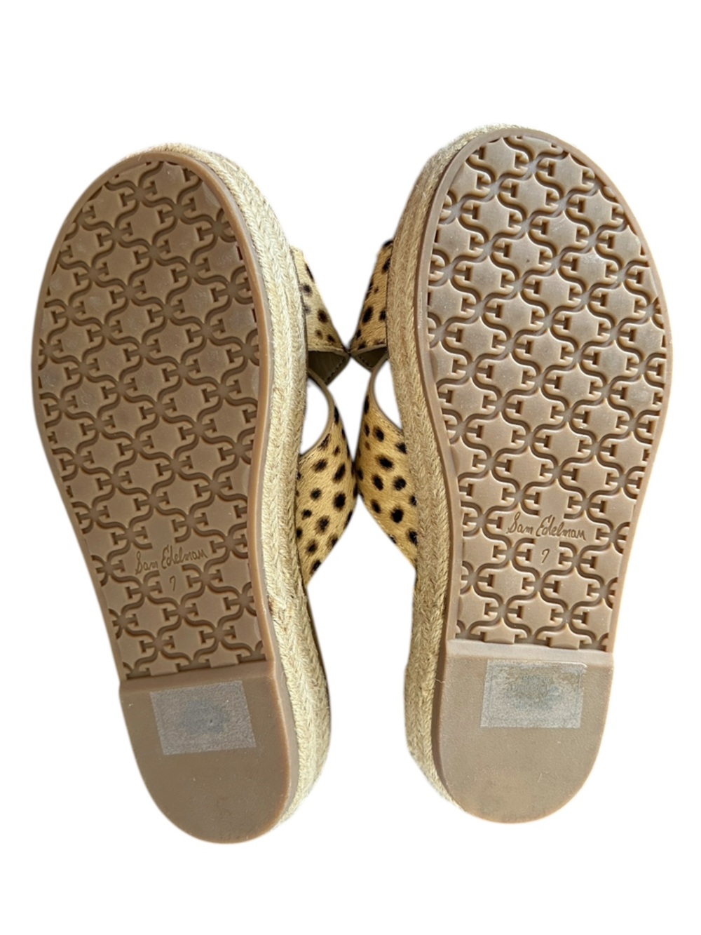 Sam Edelman Korina Animal Print Espadrille Platform Leopard Slide Sandals Size 7 - Picture 5 of 8